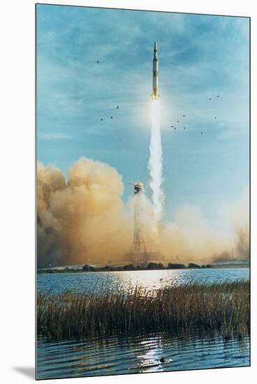 Apollo 8 Heads for the Moon-null-Mounted Premium Photographic Print