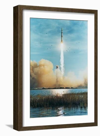 Apollo 8 Heads for the Moon-null-Framed Photographic Print