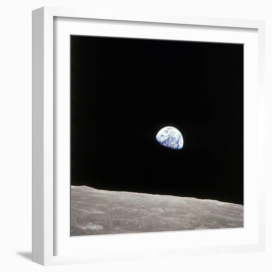 Apollo 8 View of Earth Rise over the Moon-null-Framed Premium Photographic Print