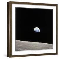 Apollo 8 View of Earth Rise over the Moon-null-Framed Photographic Print