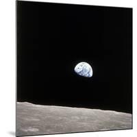 Apollo 8 View of Earth Rise over the Moon-null-Mounted Photographic Print