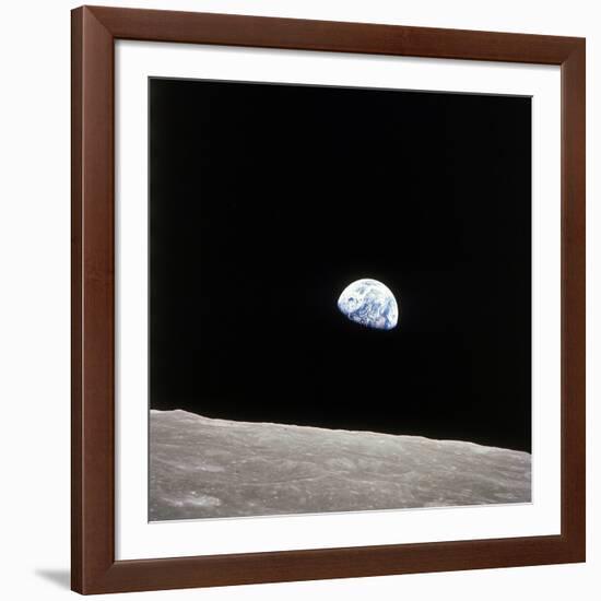 Apollo 8 View of Earth Rise over the Moon-null-Framed Photographic Print