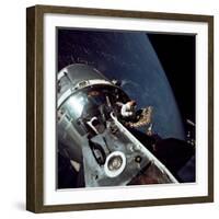 Apollo 9 Astronaut Dave Scott Stands in Open Hatch of Command Module-null-Framed Photo