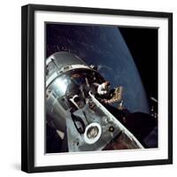 Apollo 9 Astronaut Dave Scott Stands in Open Hatch of Command Module-null-Framed Photo