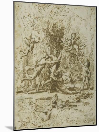 Apollo and Daphne, C.1635-Nicolas Poussin-Mounted Giclee Print