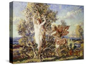 Apollo and Daphne, (Oil on Canvas)-Wilfred Gabriel de Glehn-Stretched Canvas