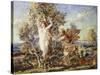 Apollo and Daphne, (Oil on Canvas)-Wilfred Gabriel de Glehn-Stretched Canvas