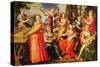 Apollo and the Muses (Oil on Wood)-Maarten de Vos-Stretched Canvas