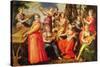 Apollo and the Muses (Oil on Wood)-Maarten de Vos-Stretched Canvas