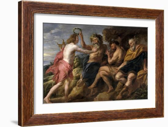 Apollo as a Winner About Pan, Ca. 1637-Jacob Jordaens-Framed Giclee Print
