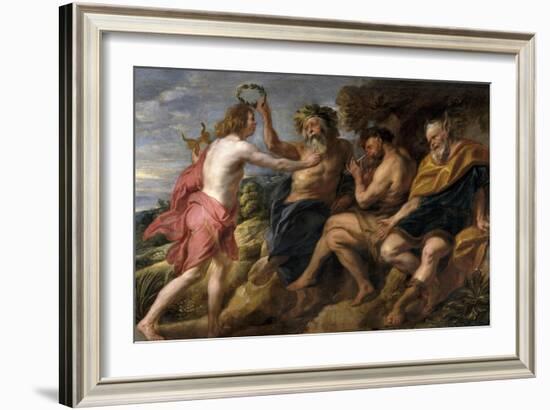 Apollo as a Winner About Pan, Ca. 1637-Jacob Jordaens-Framed Giclee Print