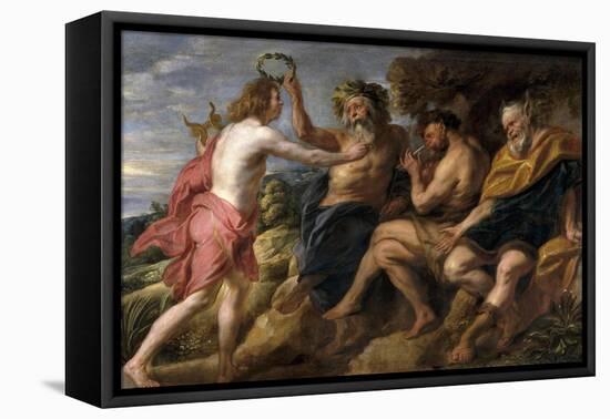 Apollo as a Winner About Pan, Ca. 1637-Jacob Jordaens-Framed Stretched Canvas