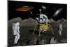 Apollo Astronauts Coming into Contact with an Alien Ufo While on the Moon-null-Mounted Premium Giclee Print