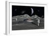 Apollo Astronauts Discover a Ufo on the Surface of the Moon-Stocktrek Images-Framed Art Print