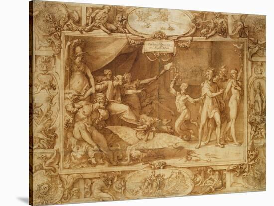 Apollo Being Led Astray, C.1572 (Pen and Ink with Wash on Tracing Paper over Pencil)-Federico Zuccaro-Stretched Canvas