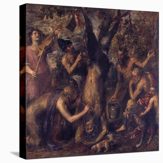 Apollo Bestraft Marsyas-Titian (Tiziano Vecelli)-Stretched Canvas