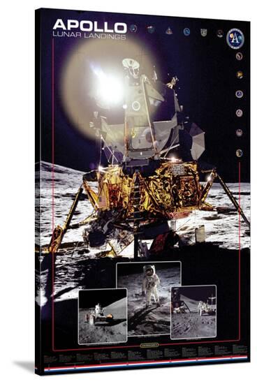 Apollo II Lunar Landings--Stretched Canvas