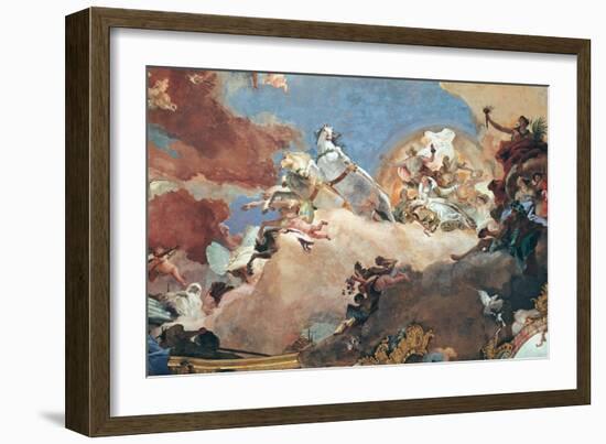 Apollo in His Sun Chariot Driving Beatrice I to Frederick I Barbarossa-Giovanni Battista Tiepolo-Framed Giclee Print