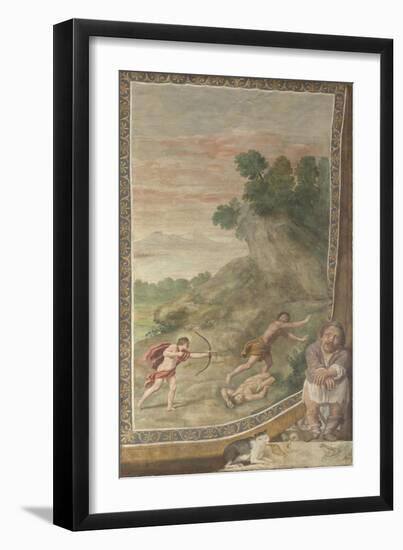 Apollo Killing the Cyclops (Fresco from Villa Aldobrandin), 1617-1618-Domenichino-Framed Giclee Print