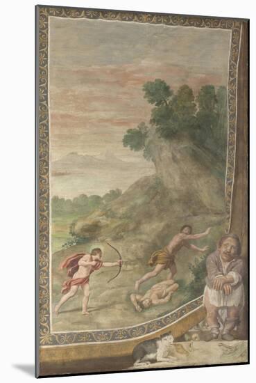 Apollo Killing the Cyclops (Fresco from Villa Aldobrandin), 1617-1618-Domenichino-Mounted Giclee Print