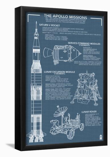 Apollo Missions - Blueprint Poster-null-Framed Poster