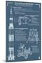 Apollo Missions - Blueprint Poster-Lantern Press-Mounted Art Print