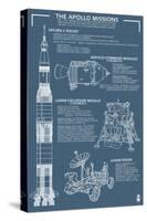 Apollo Missions - Blueprint Poster-Lantern Press-Stretched Canvas