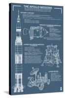 Apollo Missions - Blueprint Poster-Lantern Press-Stretched Canvas
