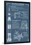 Apollo Missions - Blueprint Poster-Lantern Press-Framed Art Print