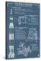 Apollo Missions - Blueprint Poster-Lantern Press-Stretched Canvas