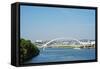 Apollo Most Bridge, Bratislava Castle, Danube River, Bratislava, Slovakia, Europe-Christian Kober-Framed Stretched Canvas