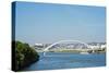 Apollo Most Bridge, Bratislava Castle, Danube River, Bratislava, Slovakia, Europe-Christian Kober-Stretched Canvas