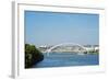 Apollo Most Bridge, Bratislava Castle, Danube River, Bratislava, Slovakia, Europe-Christian Kober-Framed Photographic Print