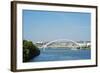 Apollo Most Bridge, Bratislava Castle, Danube River, Bratislava, Slovakia, Europe-Christian Kober-Framed Photographic Print