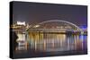 Apollo Most Bridge, Bratislava Castle, Danube River, Bratislava, Slovakia, Europe-Christian Kober-Stretched Canvas