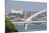 Apollo Most Bridge, Bratislava Castle, Danube River, Bratislava, Slovakia, Europe-Christian Kober-Mounted Photographic Print