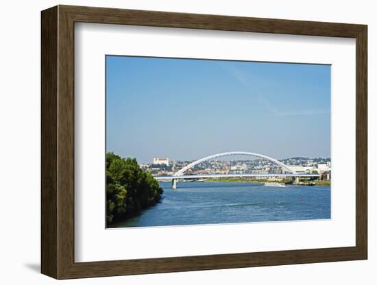 Apollo Most Bridge, Bratislava Castle, Danube River, Bratislava, Slovakia, Europe-Christian Kober-Framed Photographic Print