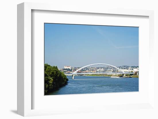 Apollo Most Bridge, Bratislava Castle, Danube River, Bratislava, Slovakia, Europe-Christian Kober-Framed Photographic Print