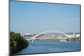 Apollo Most Bridge, Bratislava Castle, Danube River, Bratislava, Slovakia, Europe-Christian Kober-Mounted Photographic Print