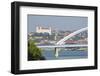 Apollo Most Bridge, Bratislava Castle, Danube River, Bratislava, Slovakia, Europe-Christian Kober-Framed Photographic Print