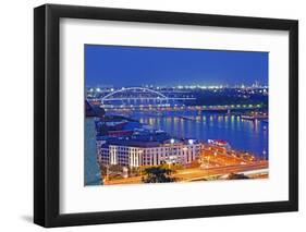 Apollo Most Bridge, Danube River, Bratislava, Slovakia, Europe-Christian Kober-Framed Photographic Print