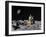 Apollo on Surface of Moon, with Earth in the Background-null-Framed Art Print