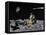 Apollo on Surface of Moon, with Saturn V Rocket in the Background-null-Framed Stretched Canvas