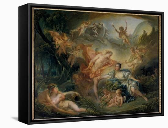 Apollo Reveling His Deity to the Shepherd Isse La Bergere Loves Philemon Who is in Reality the God-Francois Boucher-Framed Stretched Canvas