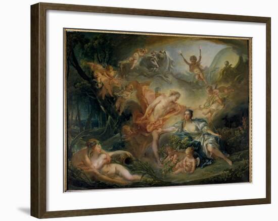 Apollo Reveling His Deity to the Shepherd Isse La Bergere Loves Philemon Who is in Reality the God-Francois Boucher-Framed Giclee Print