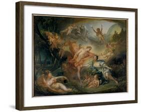 Apollo Reveling His Deity to the Shepherd Isse La Bergere Loves Philemon Who is in Reality the God-Francois Boucher-Framed Giclee Print