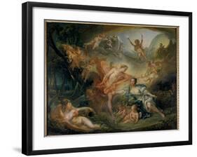 Apollo Reveling His Deity to the Shepherd Isse La Bergere Loves Philemon Who is in Reality the God-Francois Boucher-Framed Giclee Print