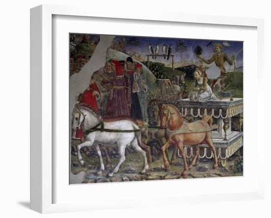 Apollo's Chariot Pulled by Horses and Driven by Aurora, Detail from Triumph of Apollo-Francesco del Cossa-Framed Giclee Print