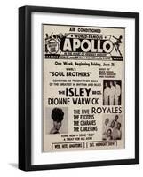 Apollo Theatre Ad: Soul Brothers, Isley Brothers, Dionne Warwick, Five Royales, Charades, Carletons-null-Framed Art Print