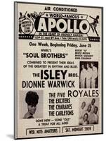 Apollo Theatre Ad: Soul Brothers, Isley Brothers, Dionne Warwick, Five Royales, Charades, Carletons-null-Mounted Art Print